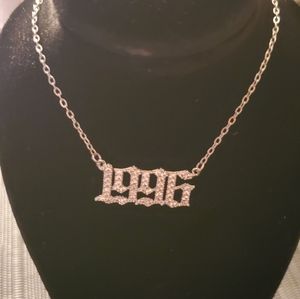 Silver Birth Year 1996 Pendant Necklace